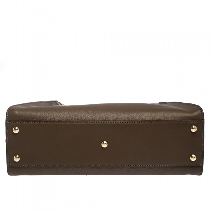 مملوكة مسبقًا Fendi Brown Leather Medium Peekaboo Top Handle Bag