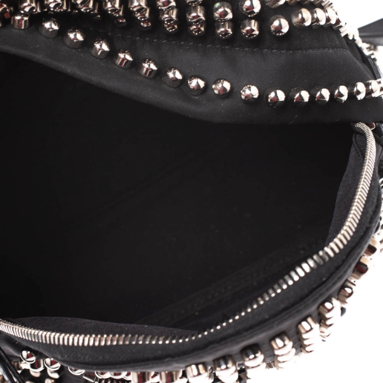Pre Owned Fendi Black Nylon Monster Studs Mini Black Backpack