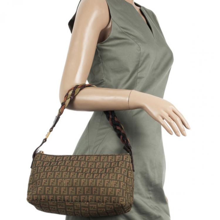 Fendi Vintage Zucchino Baguette - Brown Shoulder Bags, Handbags