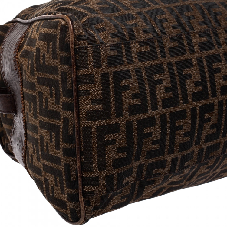 Pre Owned Fendi Tobacco Zucca Canvas Large De Jour Bag