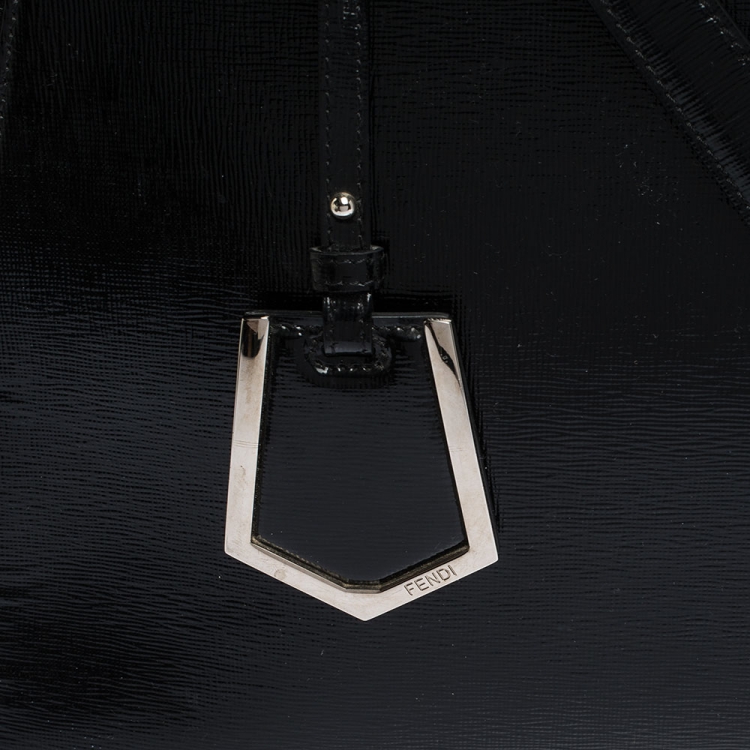 Pre Owned Fendi Black Patent Leather Medium 2jours Tote