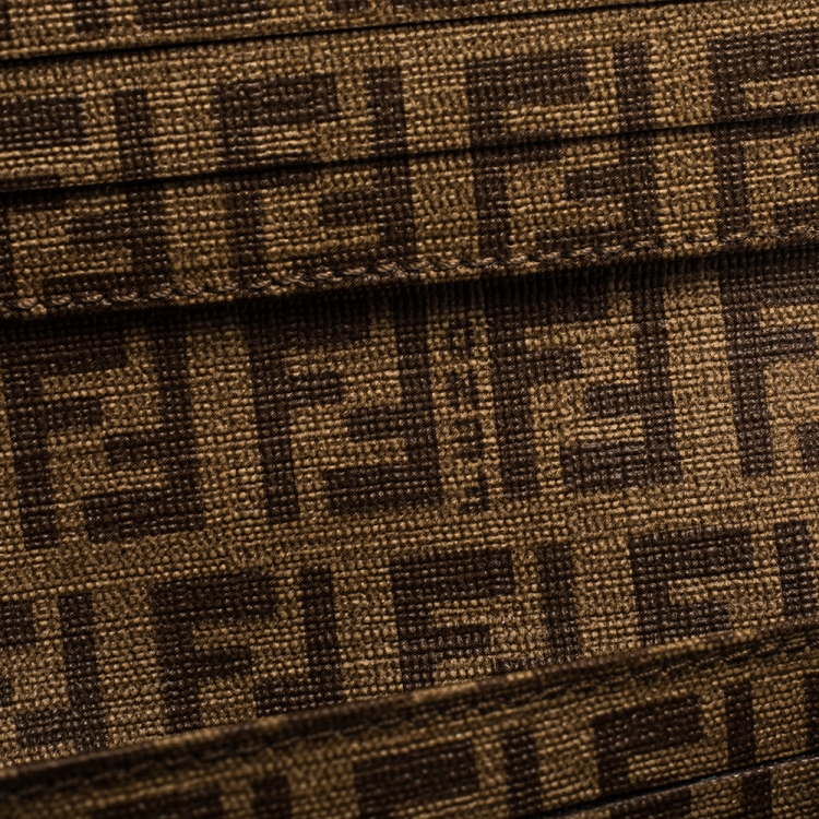 Pre Owned Fendi Zucchino Coated Canvas FF Flap Continental Wallet