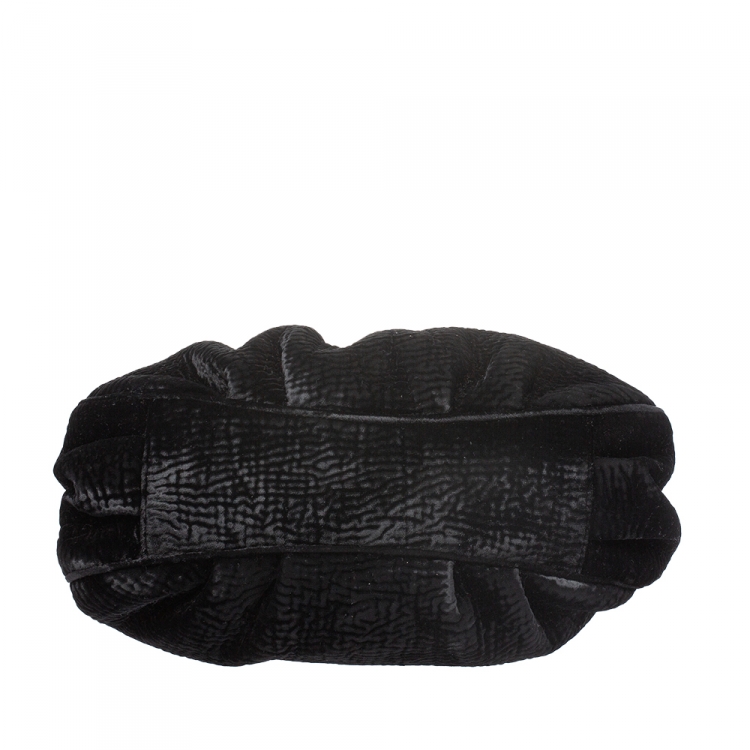Pre Owned Fendi Black Velvet Small Mia Shoulder Bag