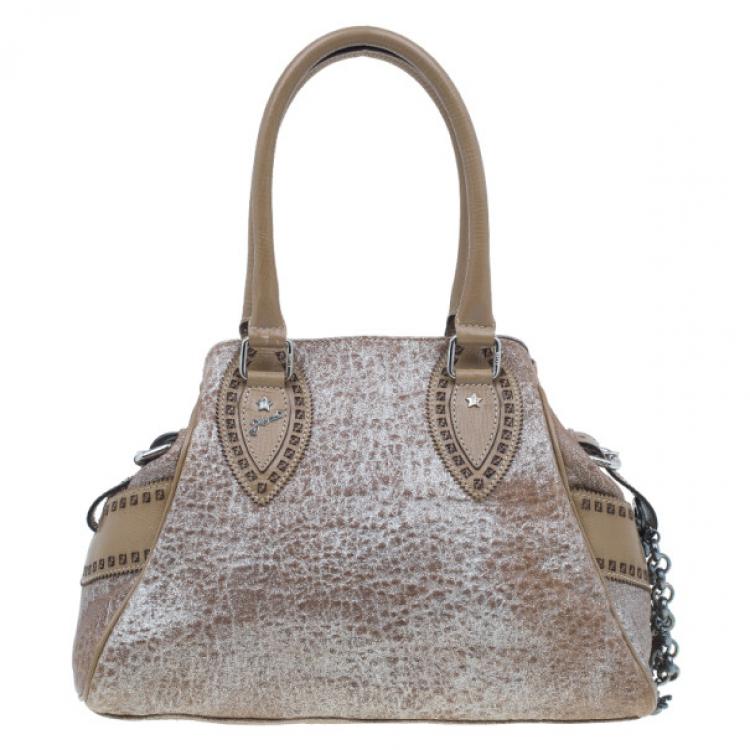 Pre Owned Fendi Metallic Brown Leather Du Jour Tote