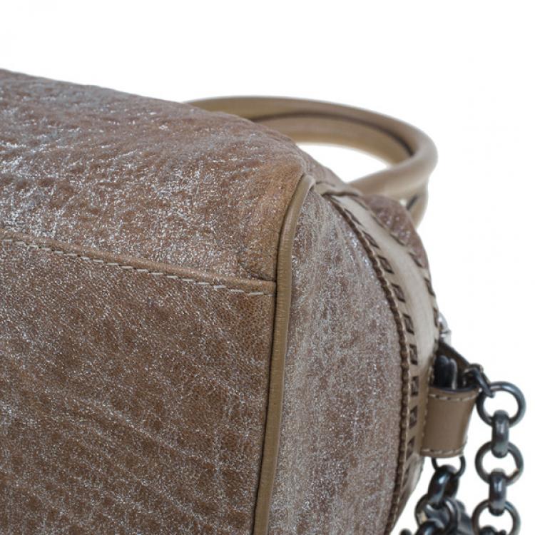 Pre Owned Fendi Metallic Brown Leather Du Jour Tote