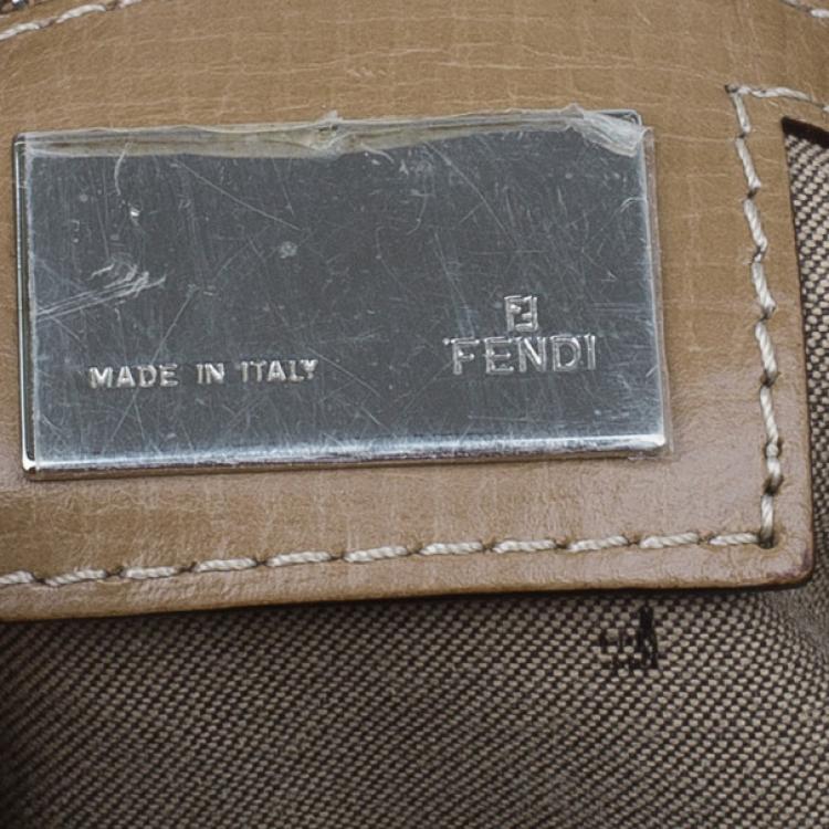 Pre Owned Fendi Metallic Brown Leather Du Jour Tote