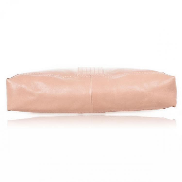 Pre Owned Fendi Beige Maxi Borsa Vitello Baguette Shoulder Bag