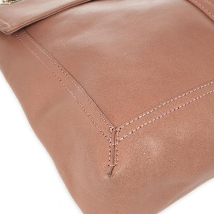 Pre Owned Fendi Beige Maxi Borsa Vitello Baguette Shoulder Bag