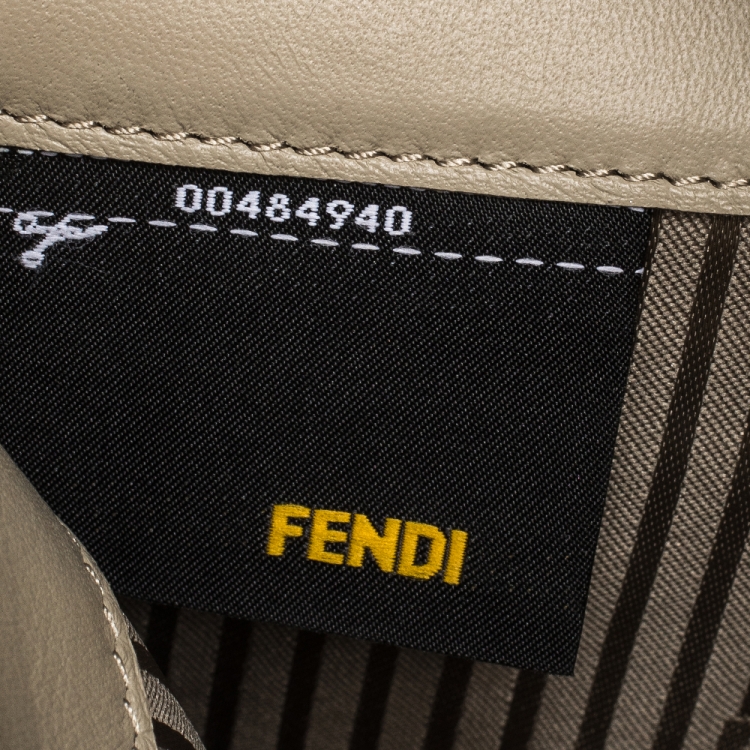 Pre Owned Fendi Metallic Grey Patent Leather Fendilicious Wallet on Chain