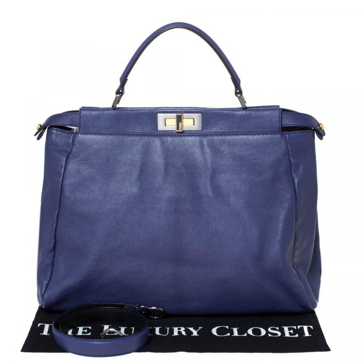 Fendi Purple Leather Large Peekaboo Top Handle Bag Fendi | TLC