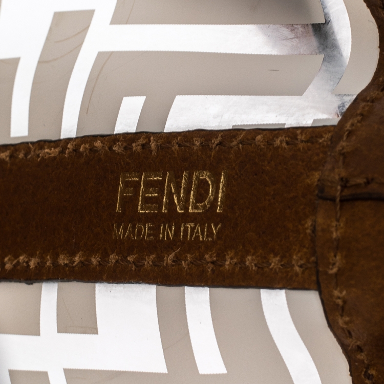 Pre Owned Fendi White/Tan Zucca PVC and Leather Grande Mon Tresor Bucket Bag