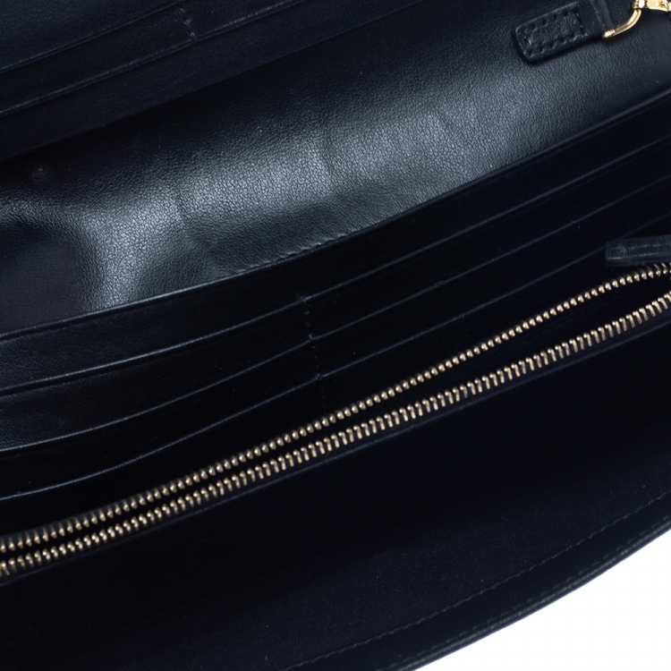 Fendi Black Leather Studded Wallet On Chain Fendi
