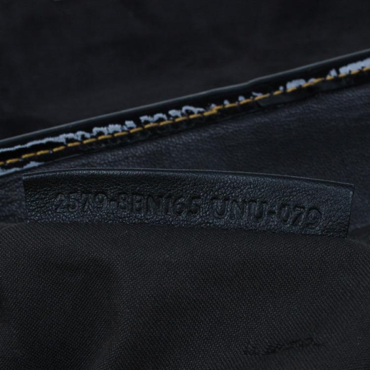 Pre Owned Fendi Black Patent Leather B Bag