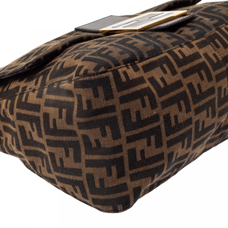 Pre Owned Fendi Tobacco Zucca Canvas and Leather Big Mama Forever Shoulder Bag