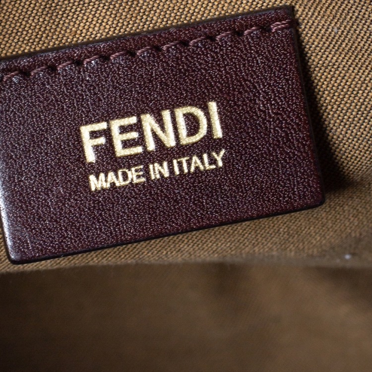 Pre Owned Fendi Tobacco Zucca Canvas and Leather Medium Chef Boston Bag