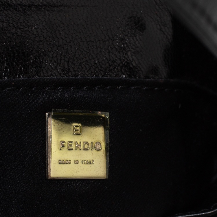Pre Owned Fendi Black Sequin and Leather Bag