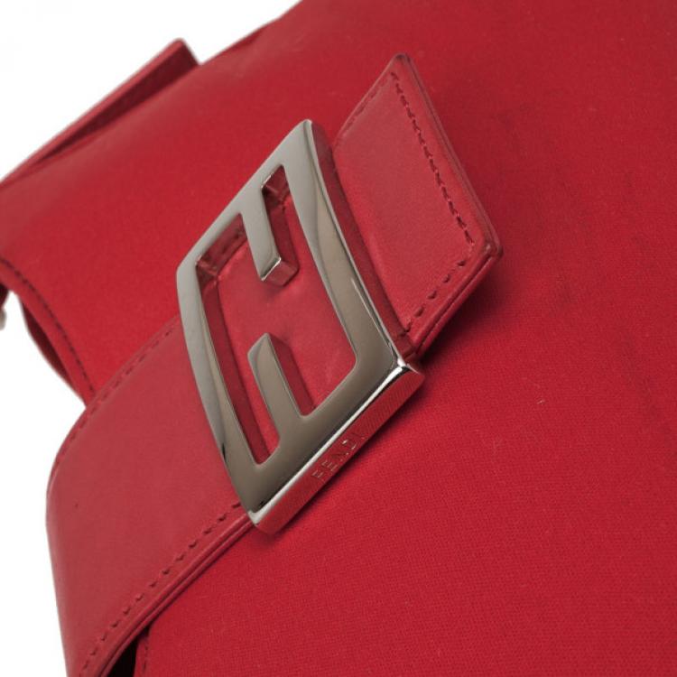 Pre Owned Fendi Red Mini Baguette Bag