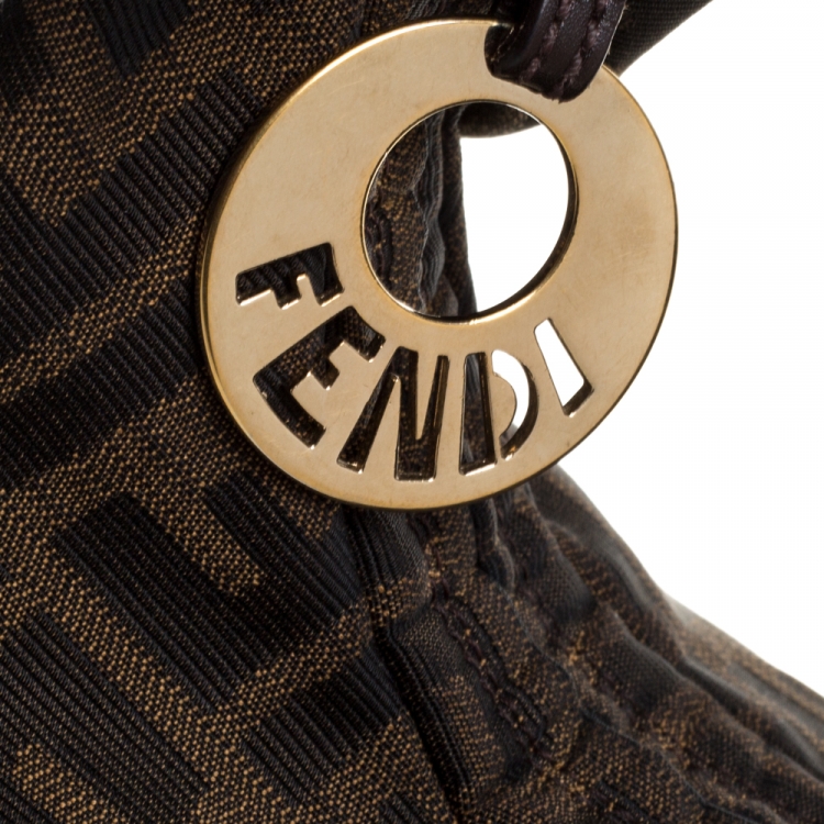 Pre Owned Fendi Tobacco Zucca Canvas and Leather Chef Chain Link Hobo