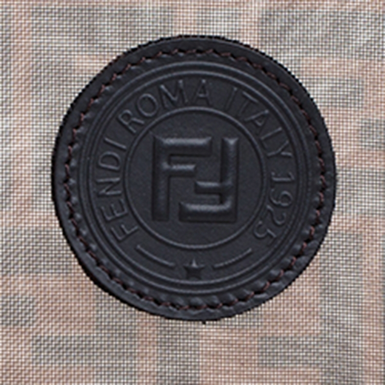 مملوكة مسبقًا Fendi Brown Zucca Mesh and Leather Small Peekaboo Defender Pouch