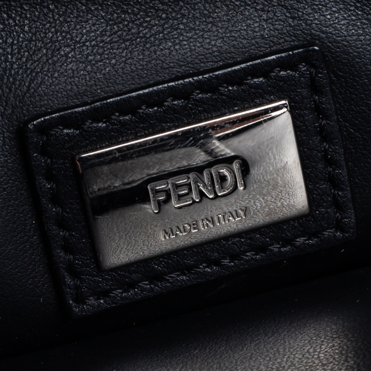 Pre Owned Fendi Black Leather Studded Petite 2Jours Tote