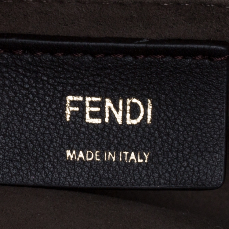 Pre Owned Fendi Ash Blue Leather Kan I F Top Handle Bag