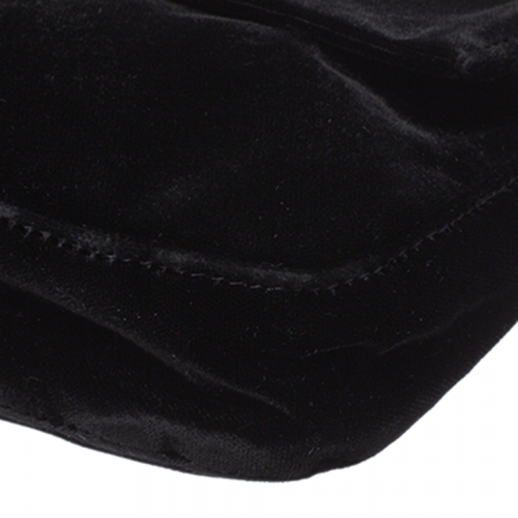 Pre Owned Fendi Black Velvet and Leather Mama Baguette Bag