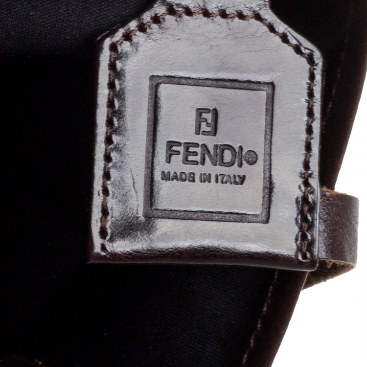 Pre Owned Fendi Tobacco Zucca Canvas and Leather Shopper Tote