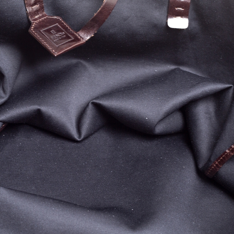 Pre Owned Fendi Tobacco Zucca Canvas and Leather Shopper Tote