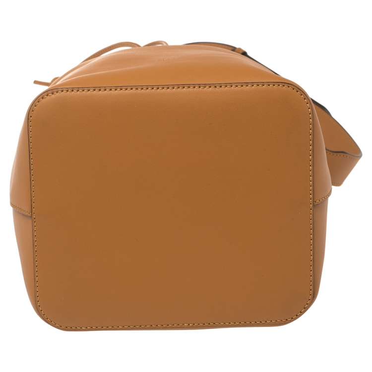 Pre Owned Fendi Tan Leather Grande Mon Tresor Bucket Bag