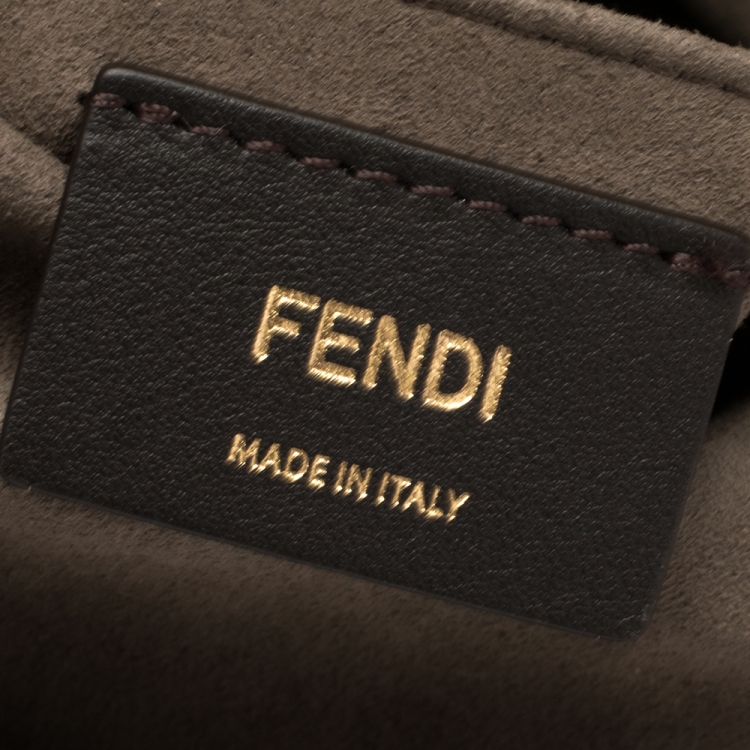 Pre Owned Fendi Tan Leather Grande Mon Tresor Bucket Bag