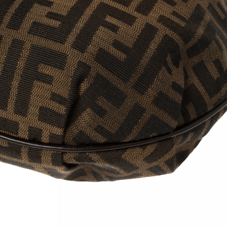 Pre Owned Fendi Tobacco Zucca Canvas and Leather Chef Chain Link Hobo