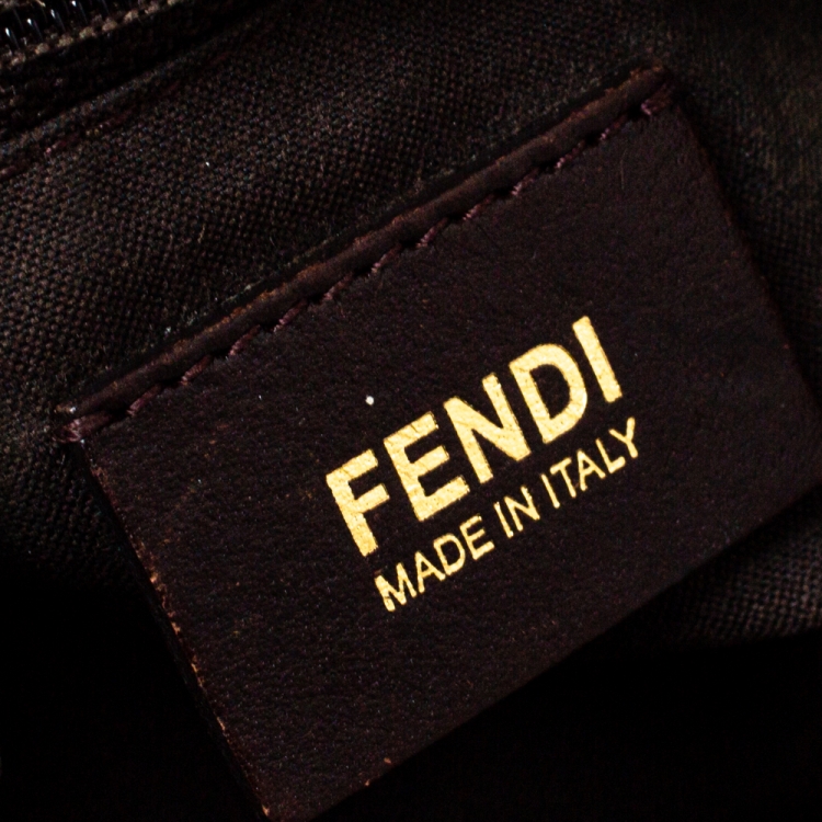 Pre Owned Fendi Tobacco Zucca Canvas Mia Flap Shoulder Bag