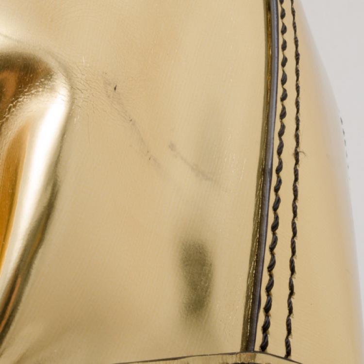 Pre Owned Fendi Metallic Gold Patent 'B' Bag