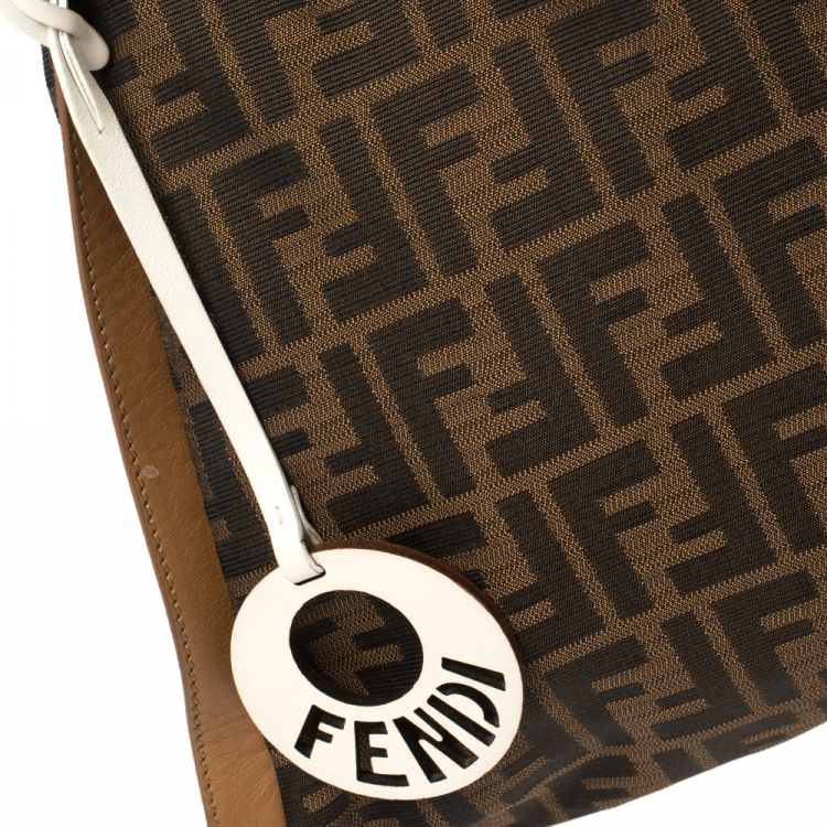 Pre Owned Fendi Tobacco/Tan Zucca Canvas and Leather Chef Tote