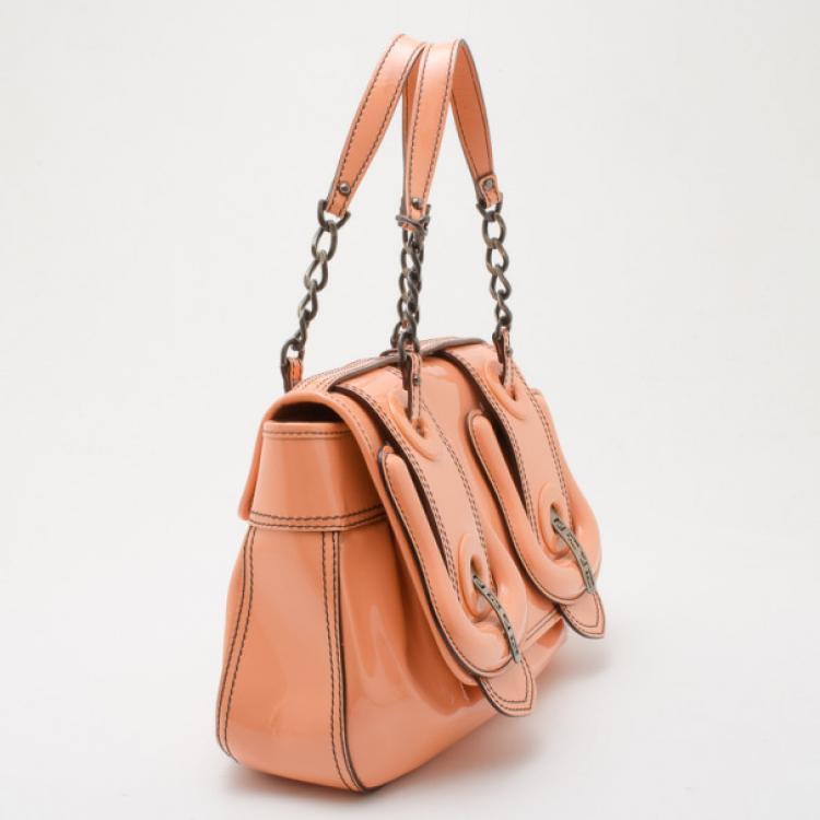 Pre Owned Fendi Patent Leather B Bag 