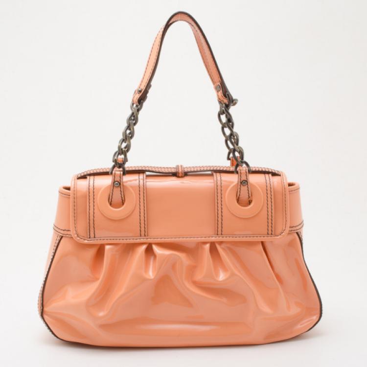 Pre Owned Fendi Patent Leather B Bag 