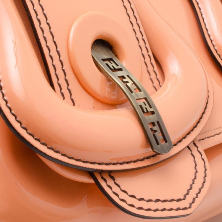 Pre Owned Fendi Patent Leather B Bag 