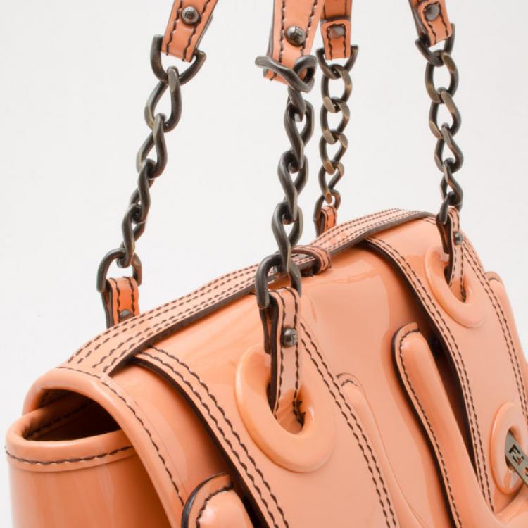 Pre Owned Fendi Patent Leather B Bag 