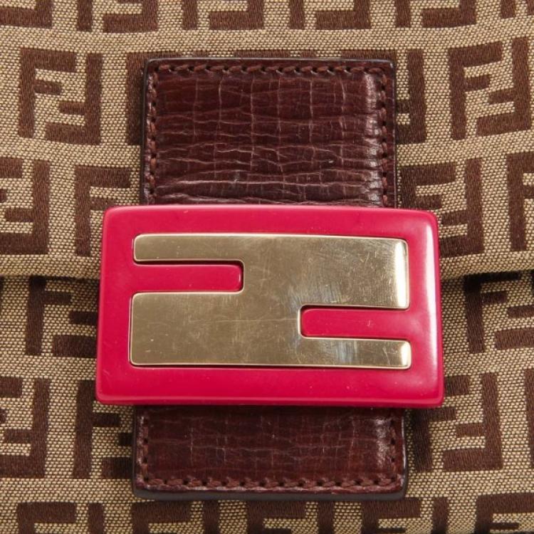 مملوكة مسبقًا Fendi Zucchino Mini Mama Bag with Pink Trim 