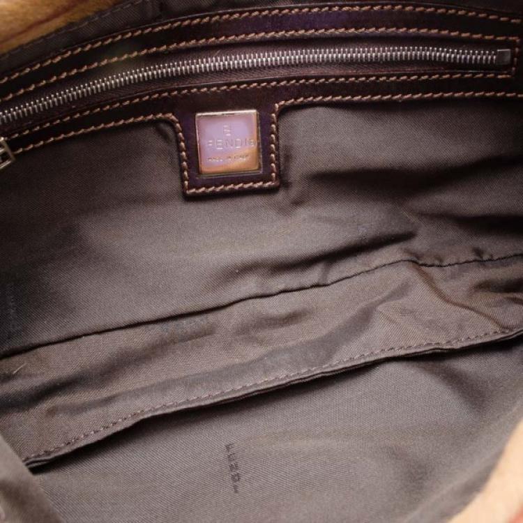 Pre Owned Fendi Tiger Stripe Pony Hair Baguette Bag