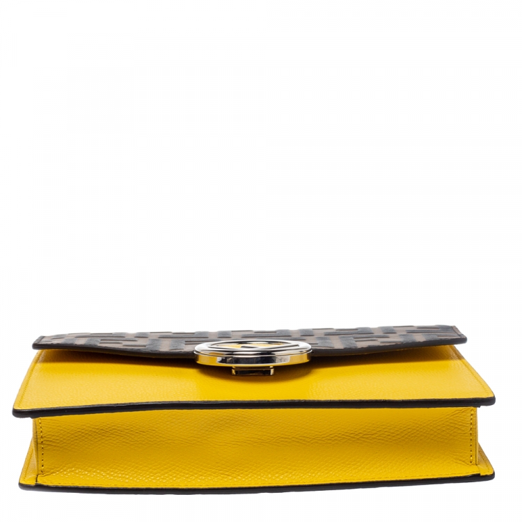 Pre Owned Fendi Multicolor Zucca Leather FF Wallet on Chain