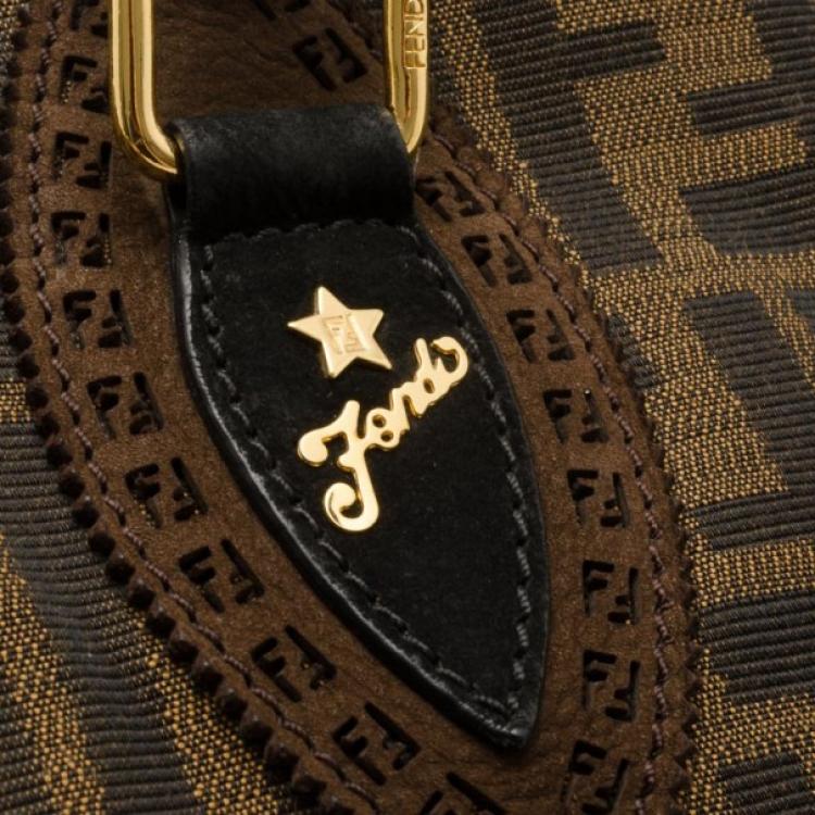 Pre Owned Fendi Studded Zucca Du Jour Handbag