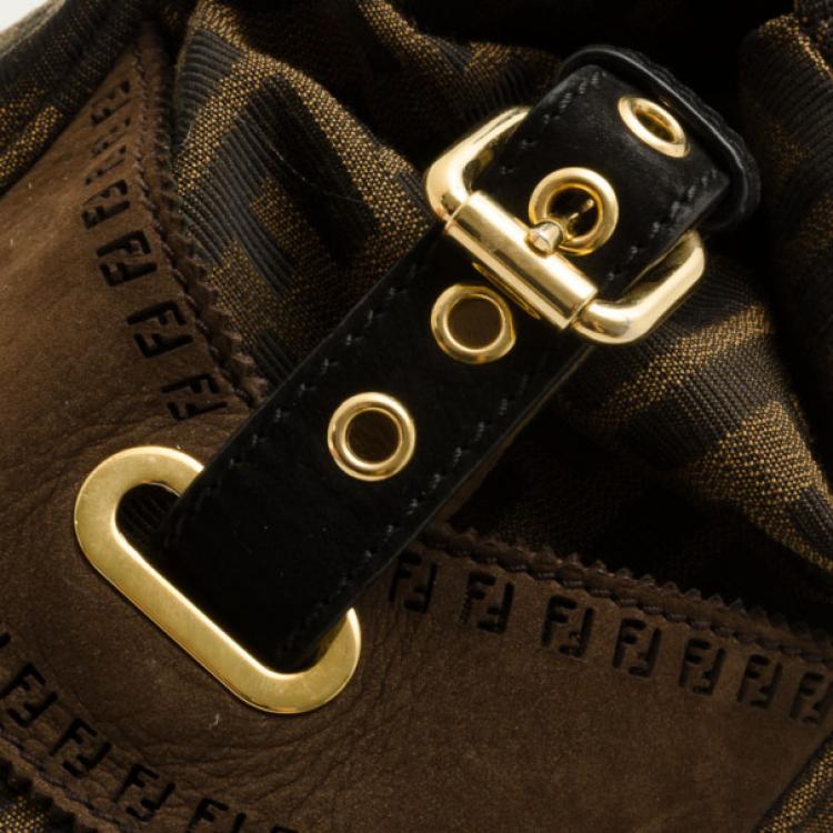 Pre Owned Fendi Studded Zucca Du Jour Handbag