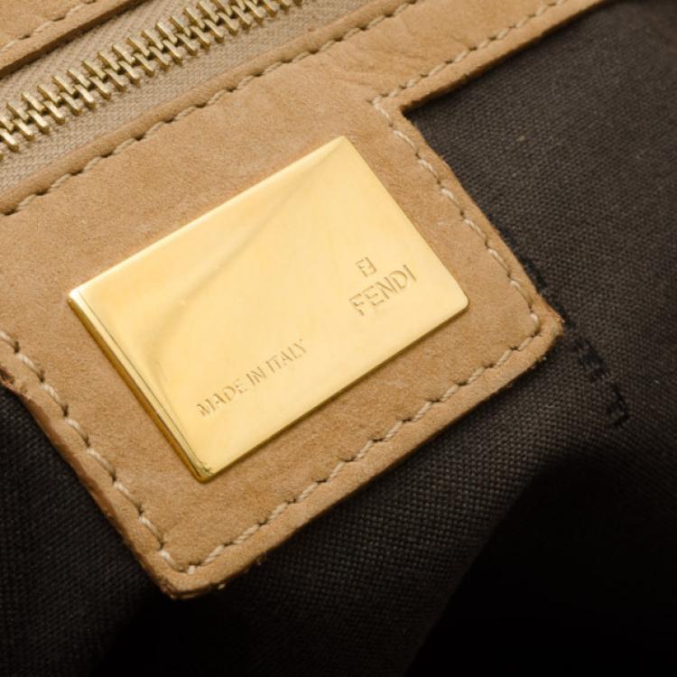 Pre Owned Fendi Studded Zucca Du Jour Handbag