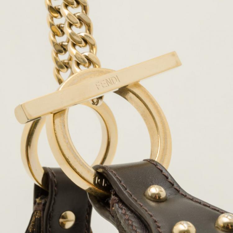 Pre Owned Fendi Zucca Chef Chain Hobo Bag 