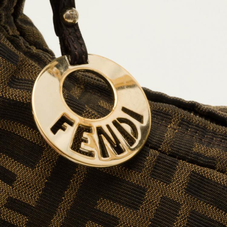 Pre Owned Fendi Zucca Chef Chain Hobo Bag 
