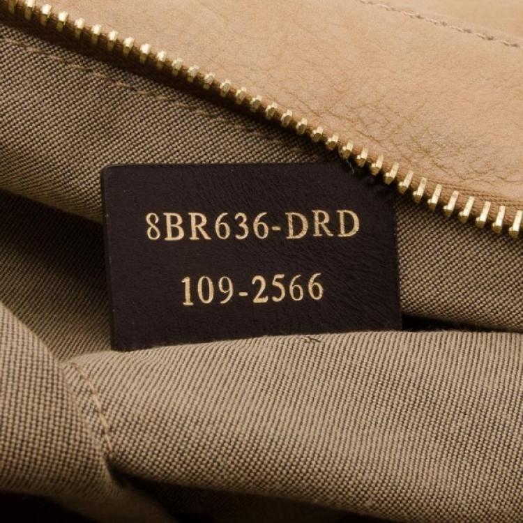 Pre Owned Fendi Tan Leather Logo Tote