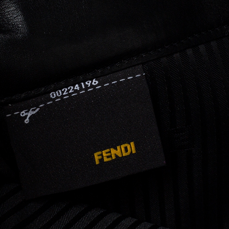 Pre Owned Fendi Black Patent Leather Fendilicious Wallet on Chain