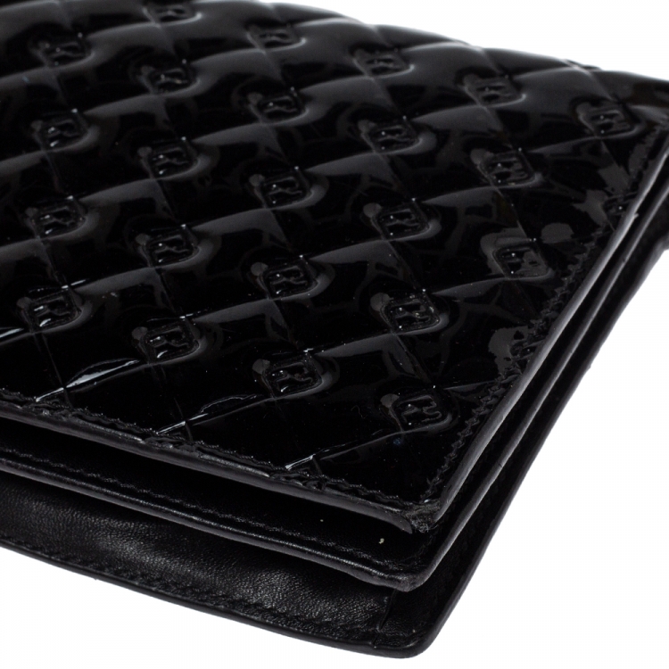 Pre Owned Fendi Black Patent Leather Fendilicious Wallet on Chain