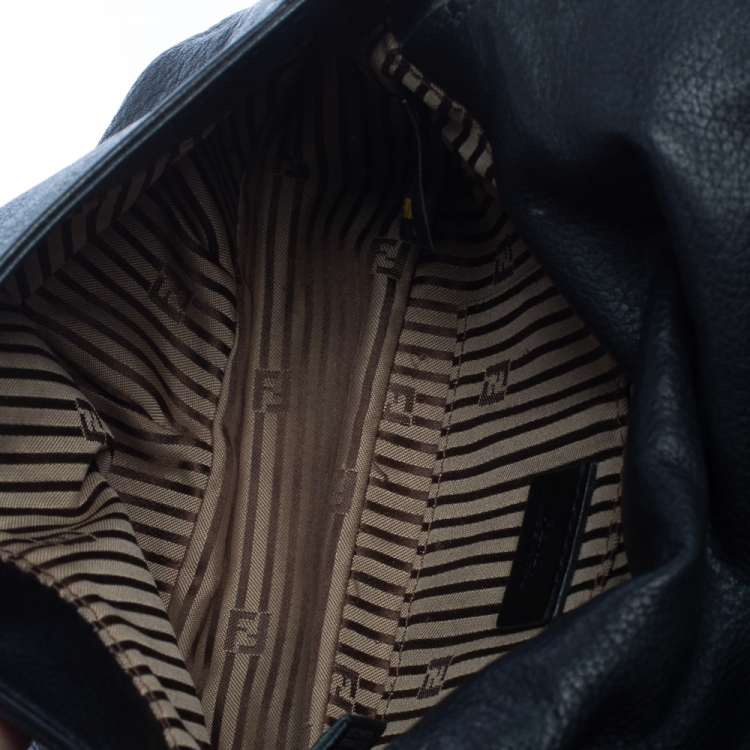 Pre Owned Fendi Black Leather Mini Mia Crossbody Bag